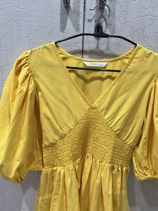 Yellow V-Neck holiday/beach Dress