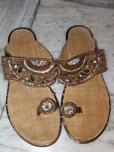 Beaded Flat Sandals