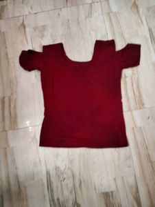 Maroon Cut Out Top