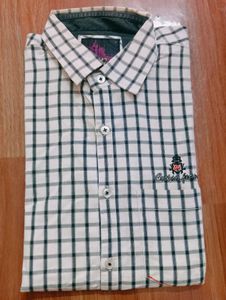 Black And White Check Cotton Men Shirt