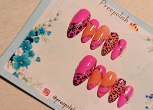 Pink Leopard Press-On Nails
