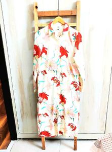 Floral Print Long Shirt Bust Size-34-36