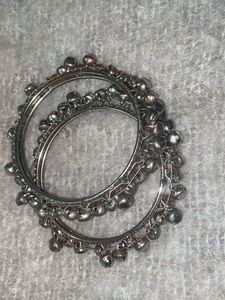 Silver Tone Bangle &amp; Jhumka Set