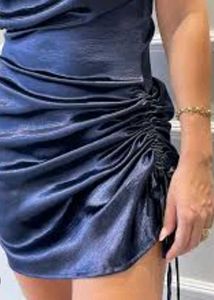 A Bodycon Dress Like Silk Cloth In Navy Blue 💙