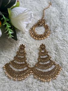 Golden Indian Jewelry Set