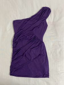 Purple One-Shoulder Dress bust 34
