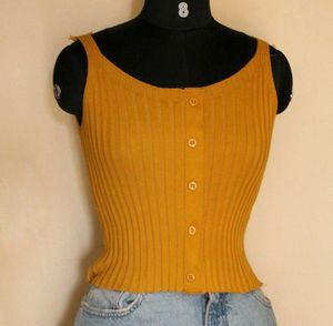 Ribbed Button Tank
