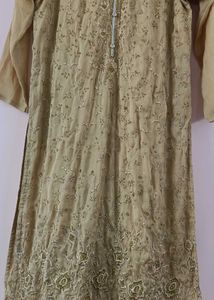 Elegant Golden Embroidered Kurti Set 📐