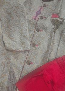 Elegant Cream &amp; Gold Indian Sherwani.