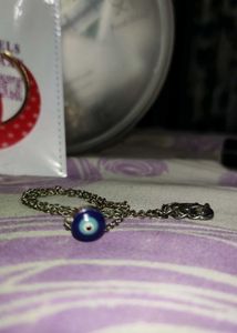 Cherry Pop Hoops (14k Plated)&amp; Evil Eye Pendent