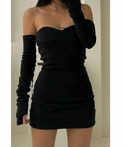 Chic Black Strapless Mini Dress