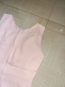 Elegant Pink Pleated Sleeveless  Dress