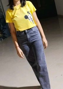 Mickey Mouse Tee & Straight Jeans