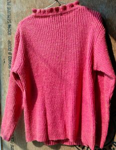 Vintage Pink Fuzzy Knit Sweater