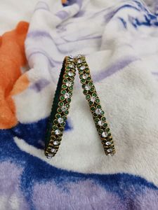 Handmade silk Thread Kundan Bangles Set