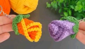 Crochet Rose Bagcharm And Keychain