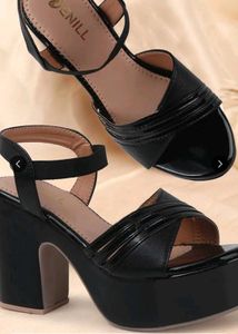 Black Block Heel Sandals