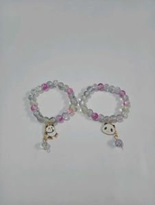 Panda Charm Beaded Bracelets (Set of 2)