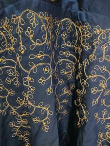 Blue Embroidered Indian Dress