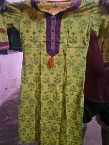 Green Printed Kurta