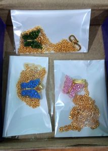 Brandsoon Studded Butterfly Pendant With Chain