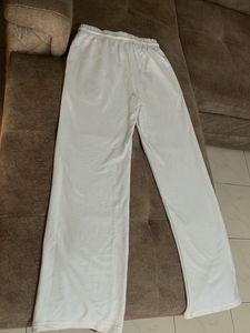 Bonkers White Wide Leg Sweat Pants