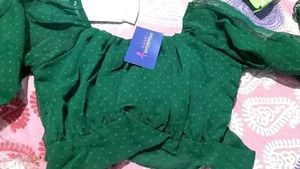 Green Sheer Sleeve Top