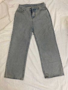 Gray Wide Leg Jeans