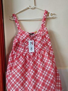 ZudioCute Pink Checkered Dress