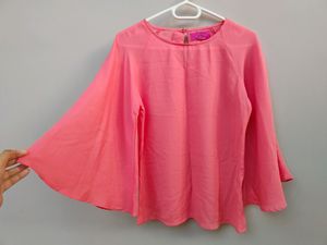 Peach Bell-sleeve Top