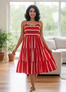 Red & White Striped Sundress