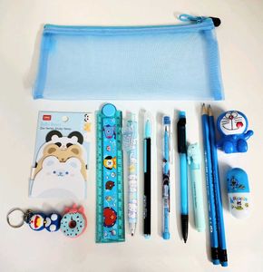 Blue Colour Mix Stationery Items