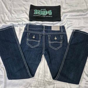 low waist straight fit Y2K Denim Jeans