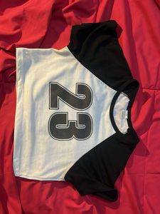 White &amp; Black Crop Top