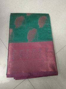 Green & Pink Silk Saree