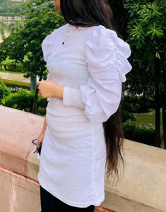 White Puff Sleeves Top