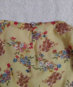 Floral Print Yellow Top