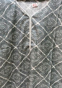 Elegant Grey Printed Kurta