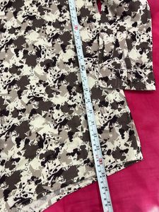 Kids Asymmetrical Camo Print Kurta