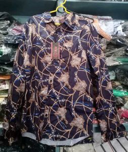 Patterned Long Sleeve Button-Down