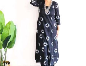 Elegant Black Printed Kurta
