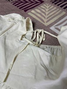 Cream Ruffle Detail Top