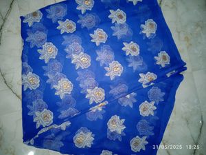Blue Floral Saree