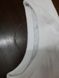 New Crop Top Wear Summer White Ribbed Tank Stretch