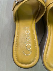 Mustard Embellished Wedges