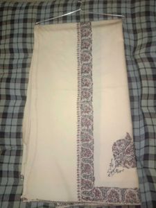 Embroidered Cream Shawl