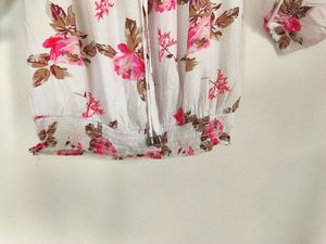 White Pink Floral Top