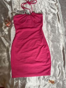 Pink Halter Bodycon Dress