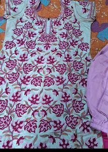 Pink Kashmiri Work Kurti