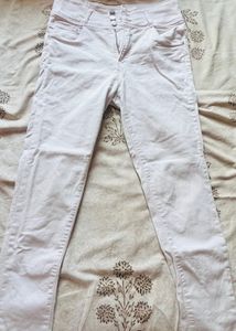 Skinny Fit Super High Waisted White Jeggings